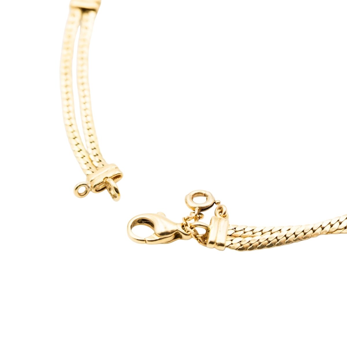 Collier en or jaune, citrines, grenats, péridots, topaze bleue, tourmalines roses, rubis et diamants - Castafiore