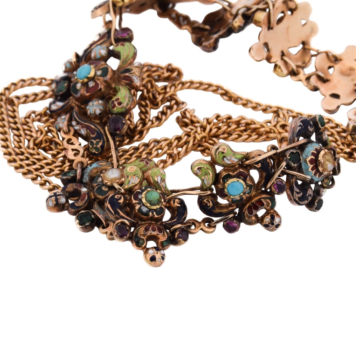 Collier en or jaune et émail - Castafiore