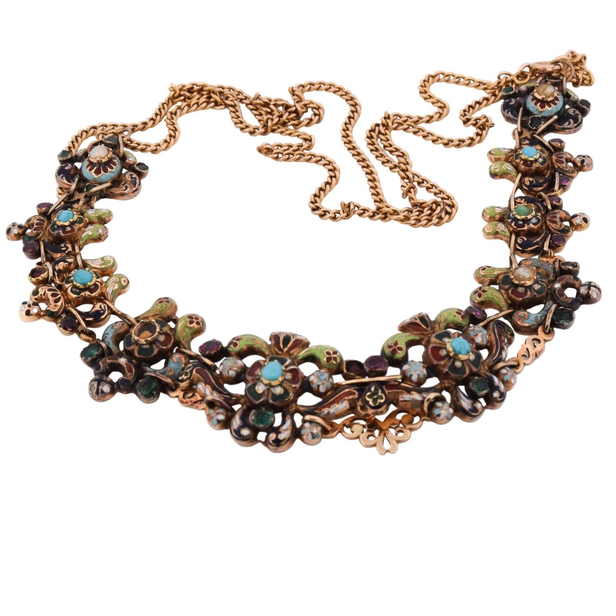 Collier en or jaune et émail - Castafiore