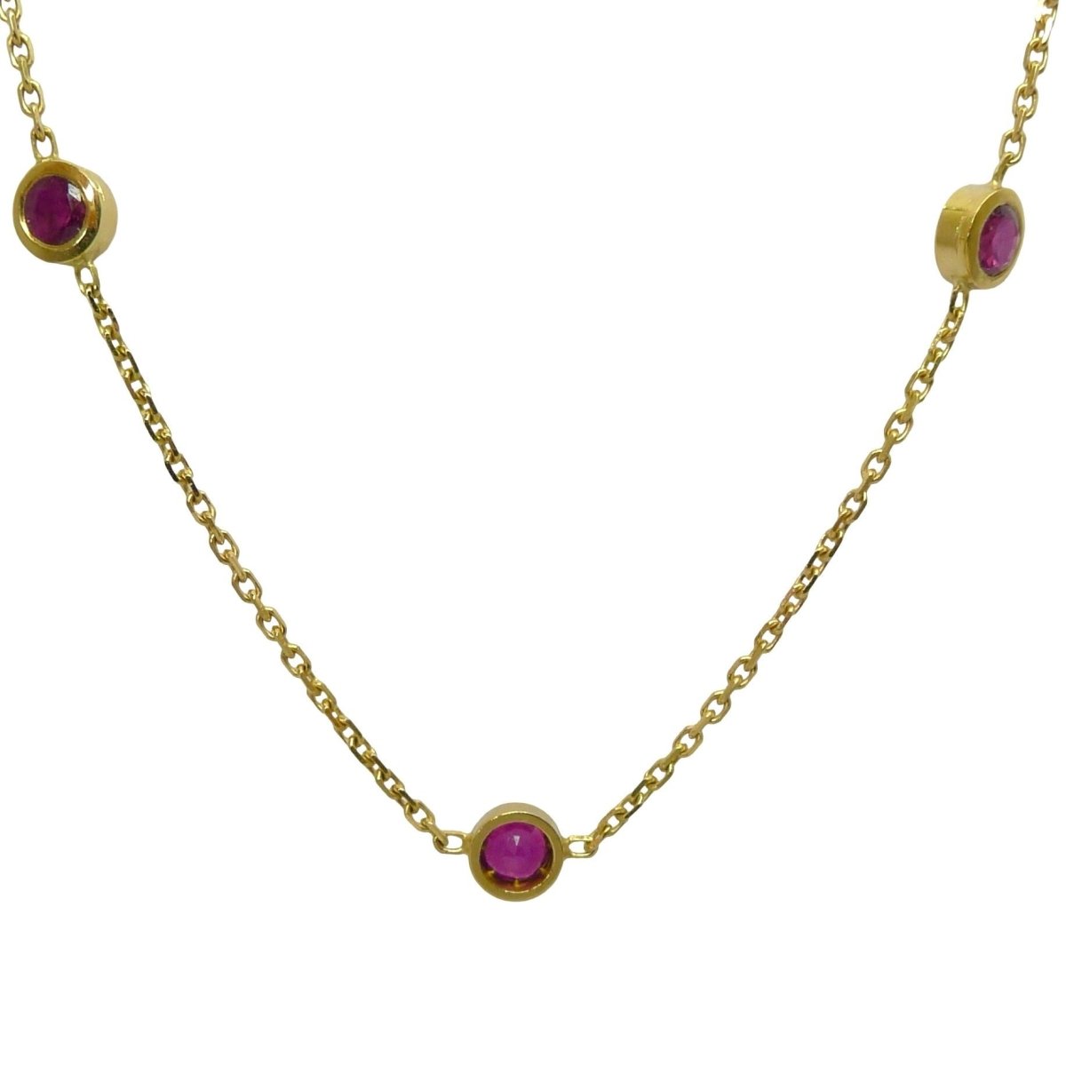 Collier en or jaune et rubis - Castafiore