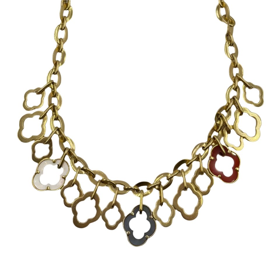 Collier en or jaune, nacre et cornaline - Castafiore