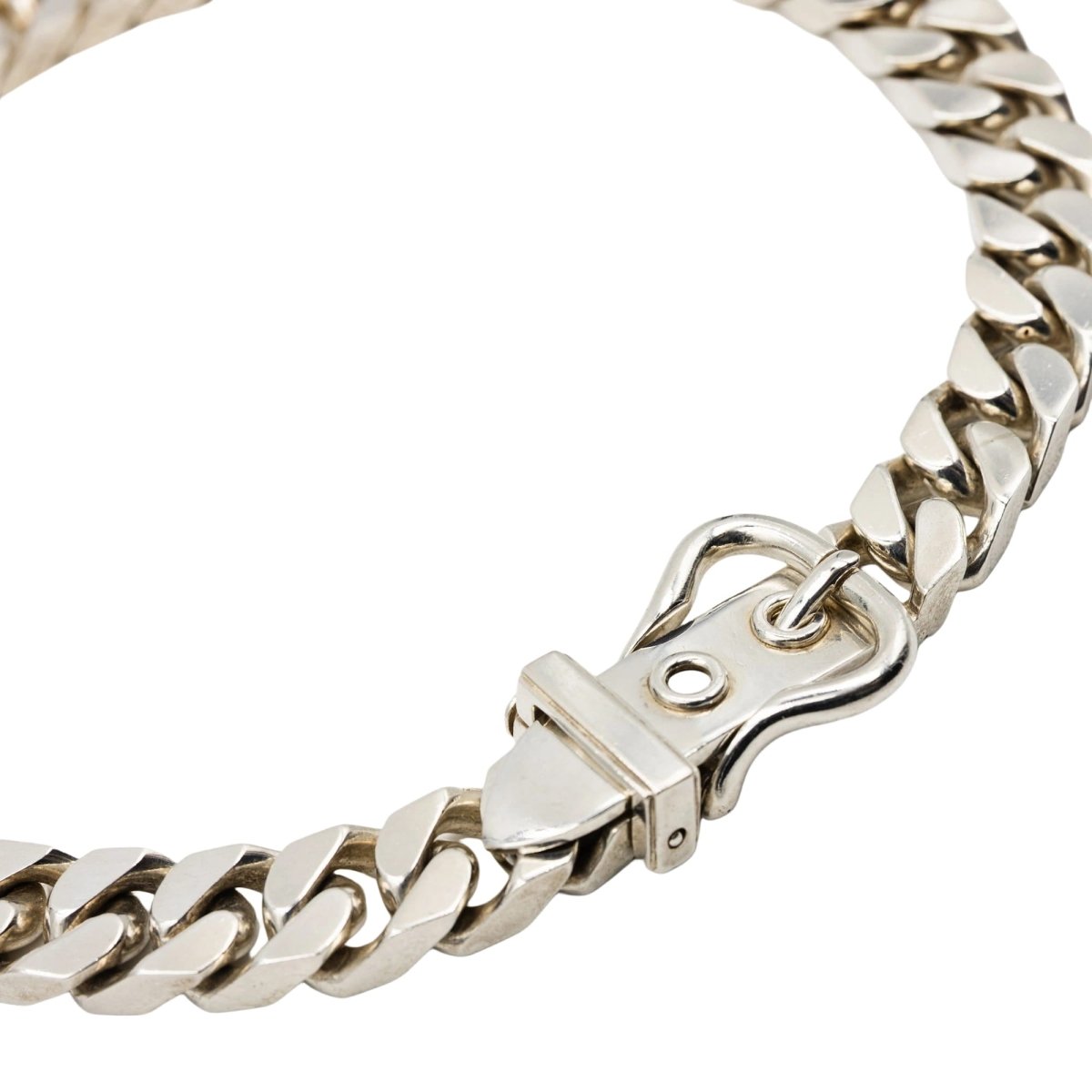 Collier HERMÈS "Boucle Sellier" en argent - Castafiore