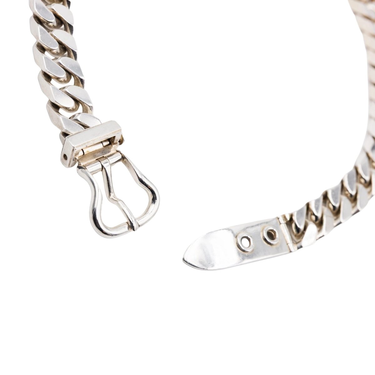 Collier HERMÈS "Boucle Sellier" en argent - Castafiore
