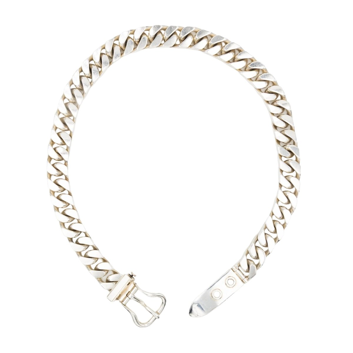 Collier HERMÈS "Boucle Sellier" en argent - Castafiore