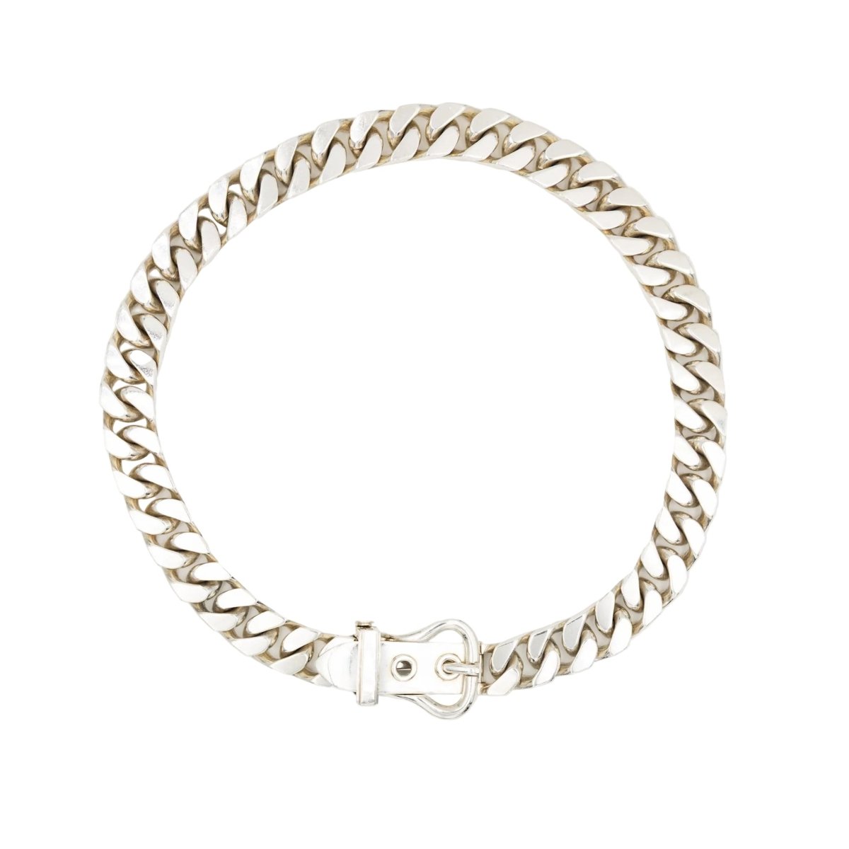 Collier HERMÈS "Boucle Sellier" en argent - Castafiore