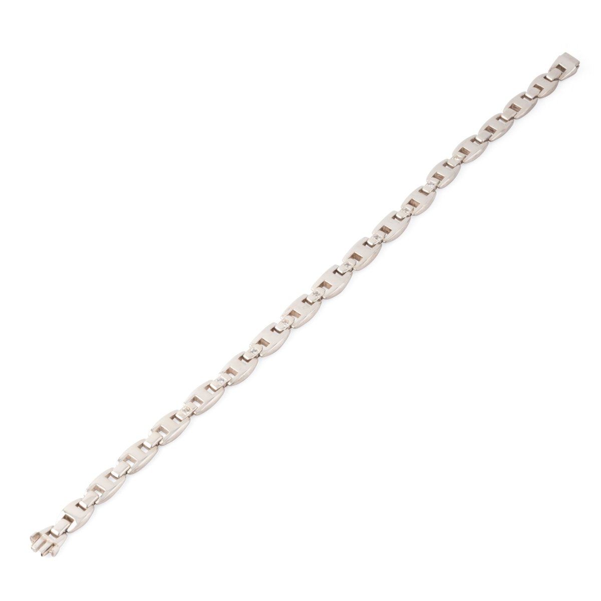 Collier HERMÈS "Cassiopée" en argent et saphirs blancs - Castafiore