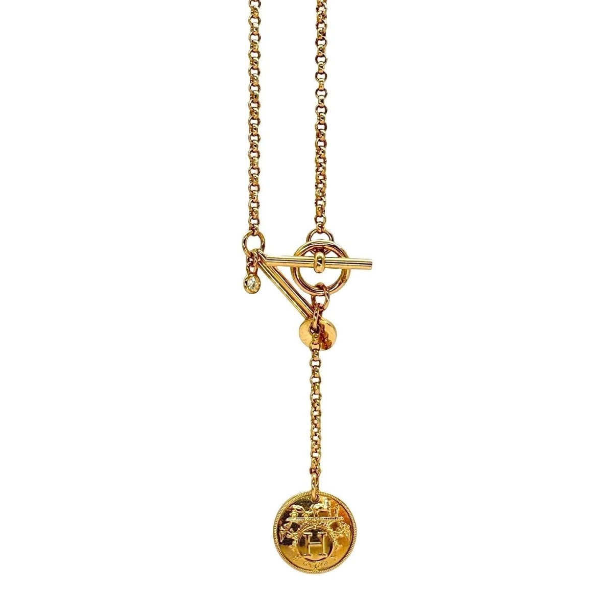 Collier HERMÈS "Ex - Libris" en or rose - Castafiore