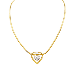 Collier Maille BUCCELLATI "Valentina" en or jaune, or blanc et diamants - Castafiore