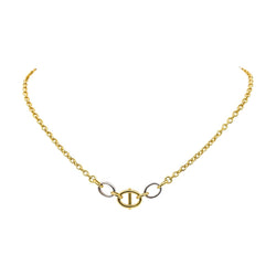 Collier Maille CARTIER "Étrier" en or jaune et or blanc - Castafiore
