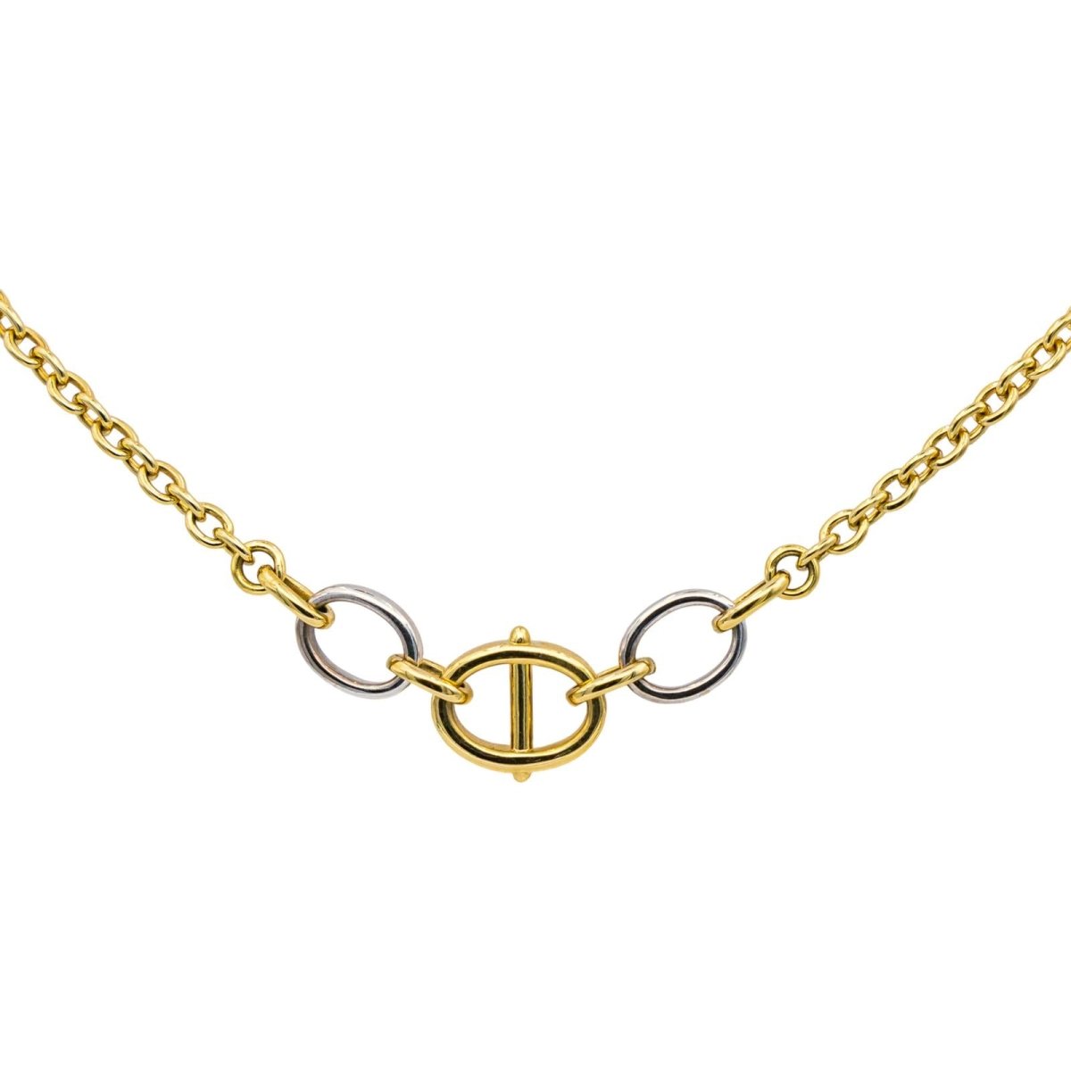 Collier Maille CARTIER "Étrier" en or jaune et or blanc - Castafiore