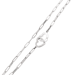 Collier Maille DINH VAN "Double Cœurs" en or blanc - Castafiore
