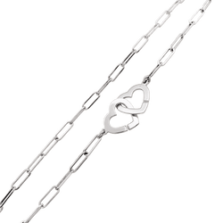 Collier Maille DINH VAN "Double Cœurs" en or blanc - Castafiore