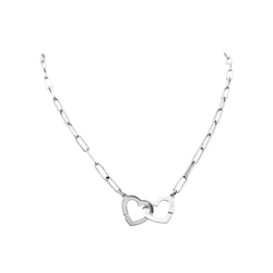 Collier Maille DINH VAN "Double Cœurs" en or blanc - Castafiore