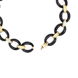 Collier Maille en or jaune, onyx et diamants - Castafiore