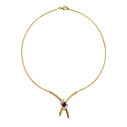 Collier Maille en or jaune, rubis et diamants - Castafiore