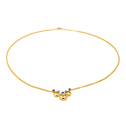 Collier Maille en or jaune, saphirs et diamants - Castafiore