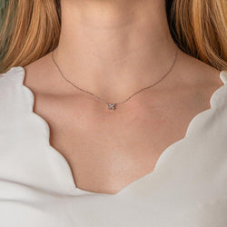 Collier Maille forçat Or blanc Diamant - Castafiore