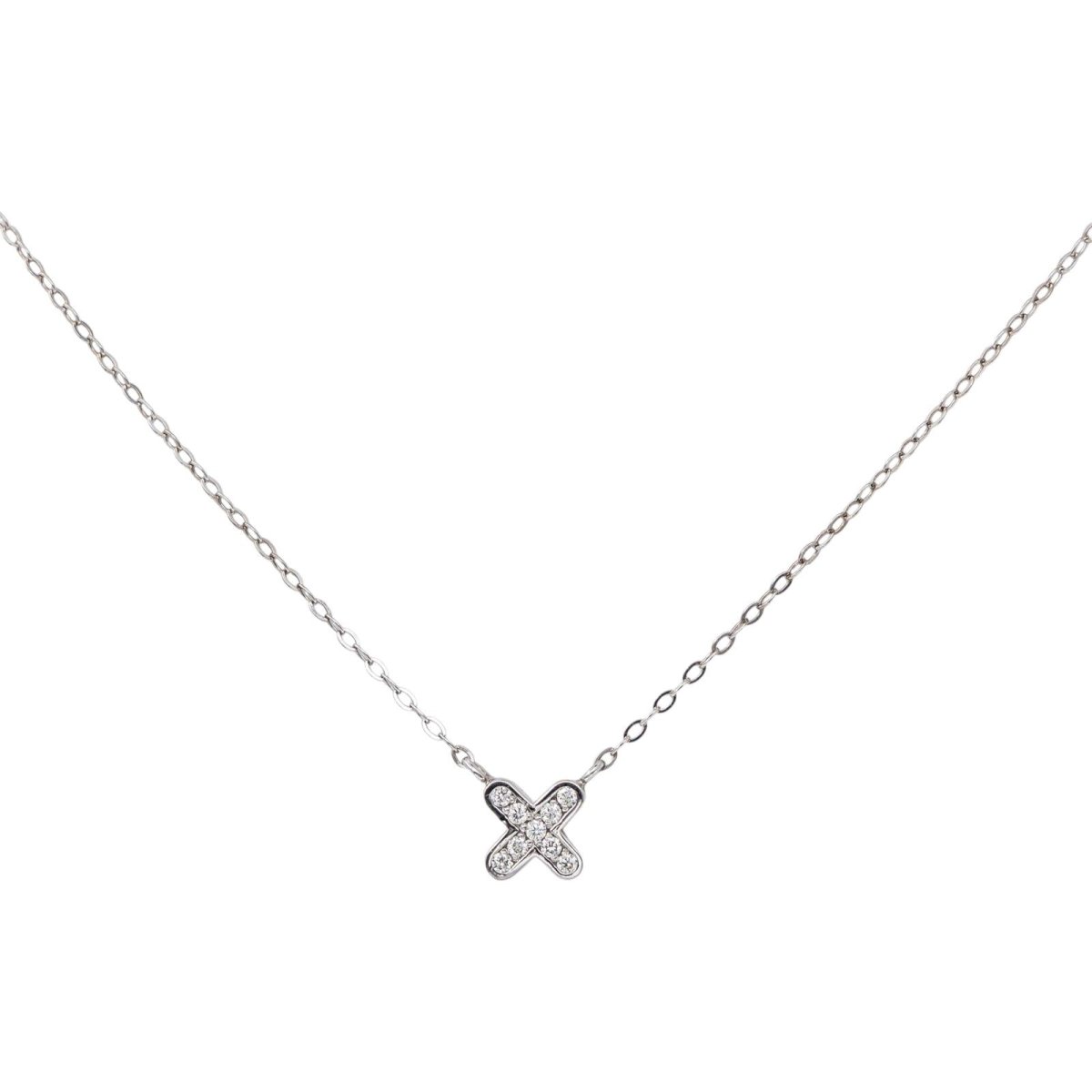 Collier Maille forçat Or blanc Diamant - Castafiore