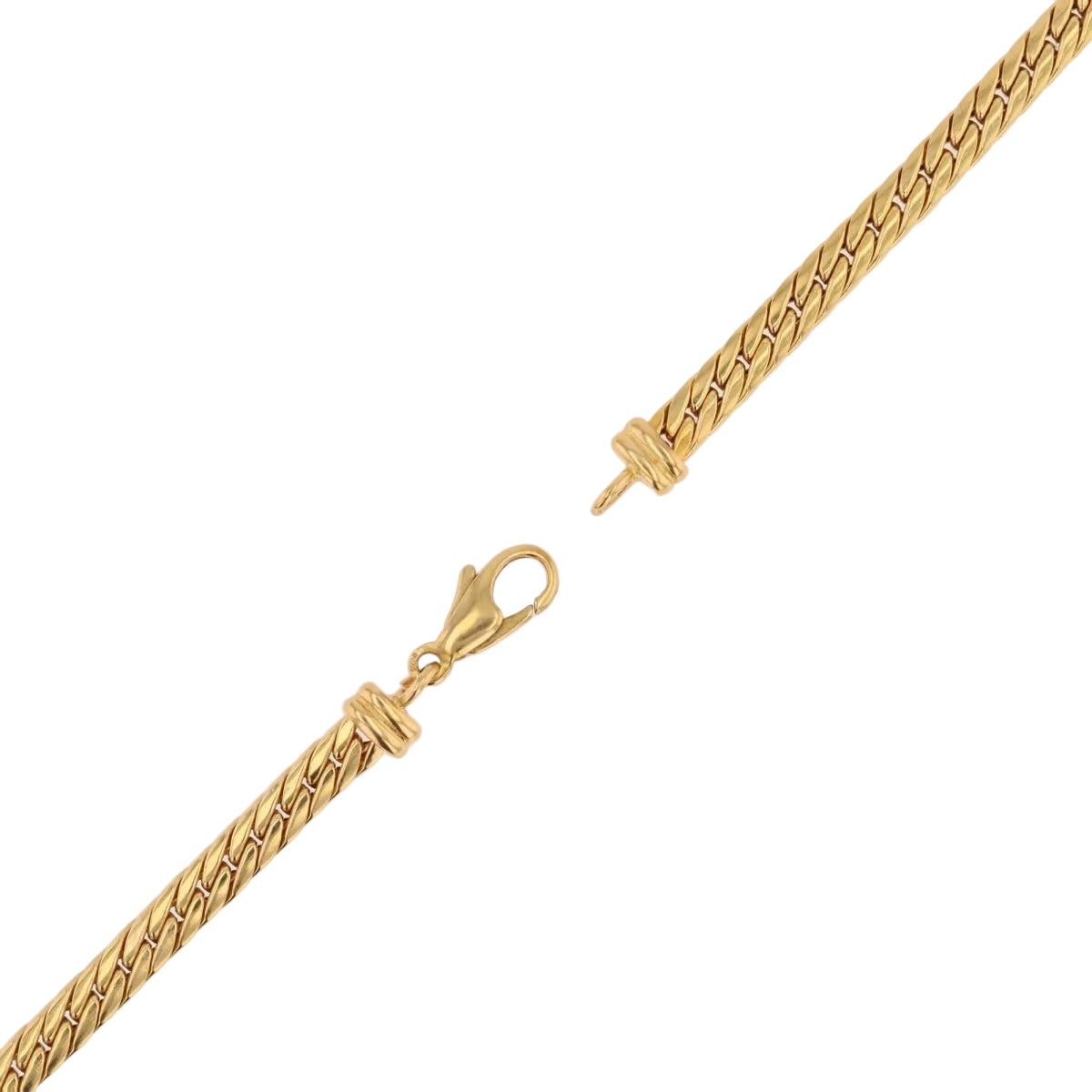 Collier maille gourmette en or jaune et émeraude - Castafiore