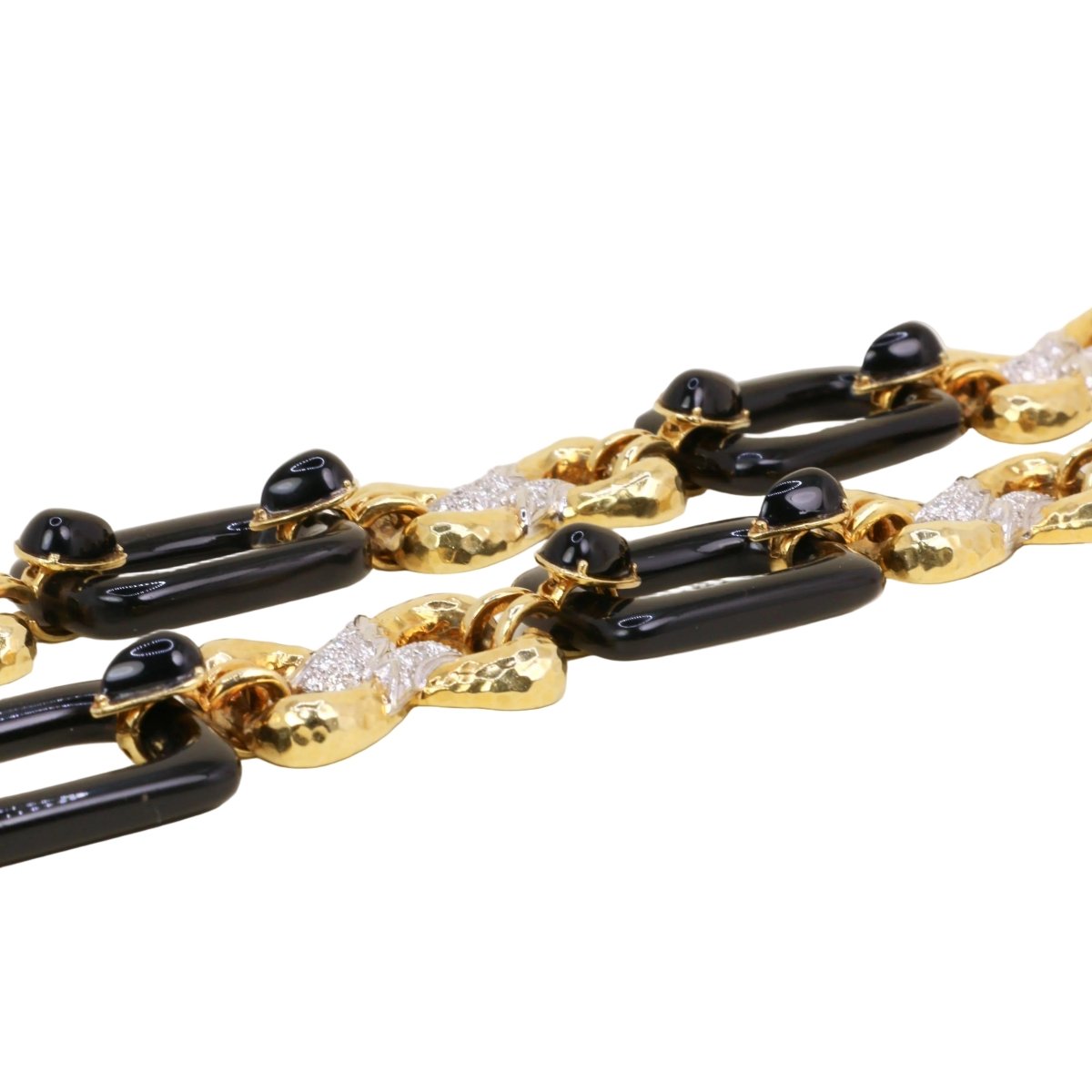 Collier Maille transformable or jaune, onyx et diamants - Castafiore