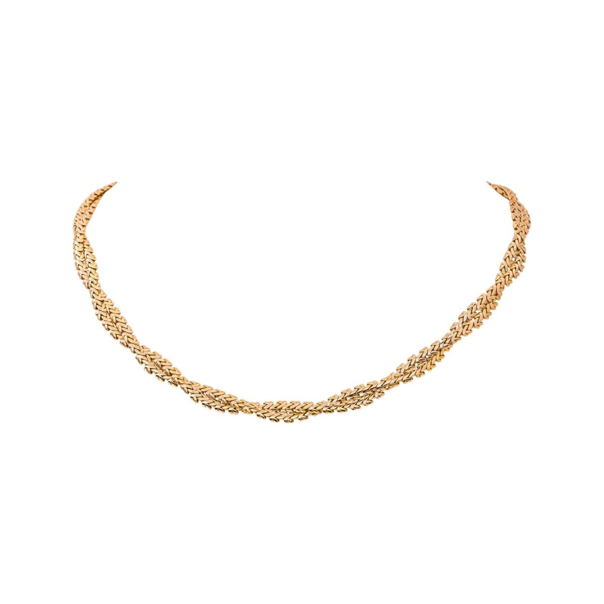 Collier maille tressée Or rose - Castafiore
