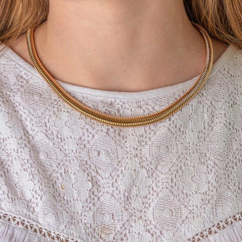 Collier maille Tubogas Or rose - Castafiore