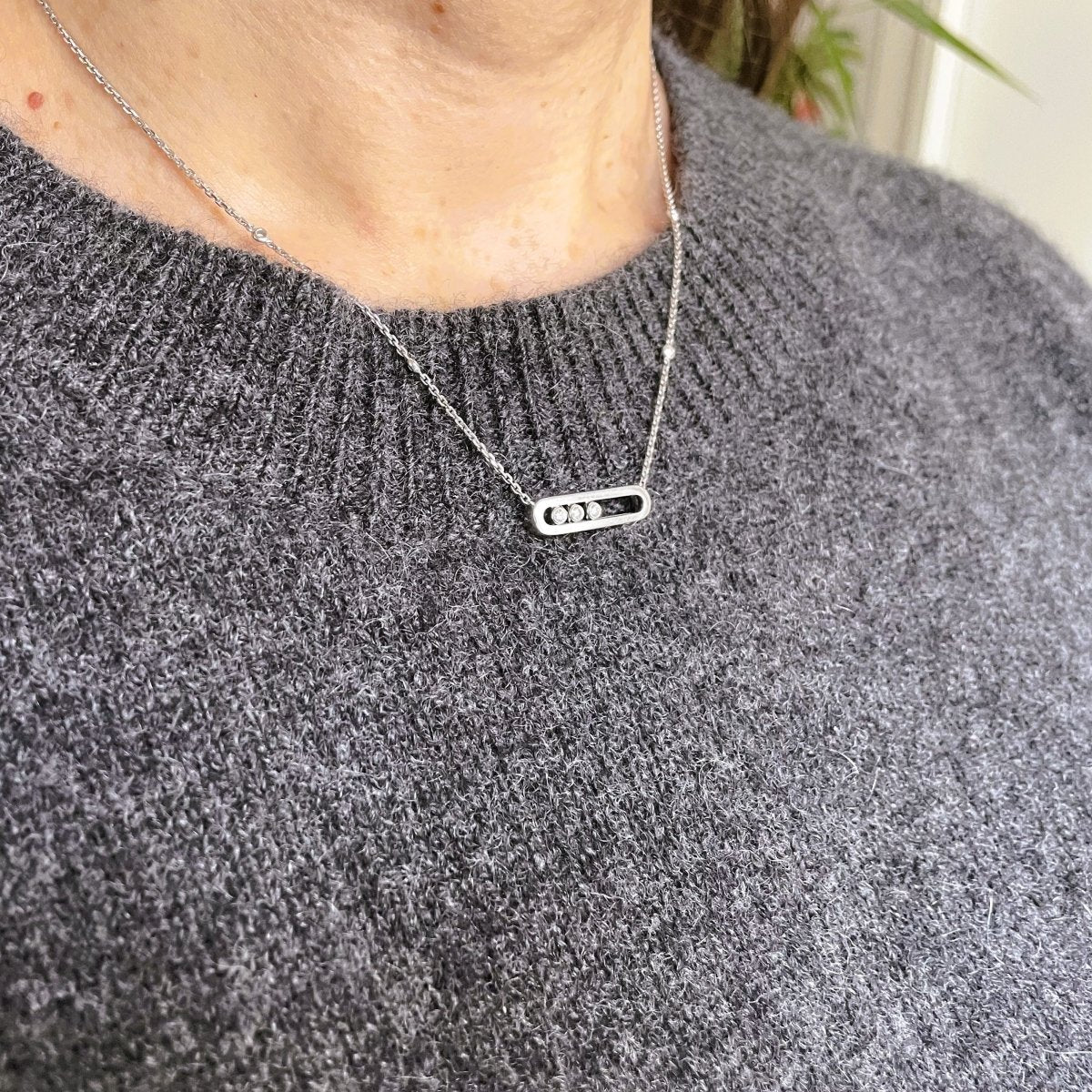 Collier MESSIKA "Baby Move" diamants en or blanc - Castafiore