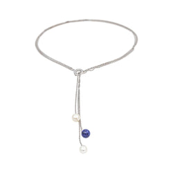 Collier Négligé Or blanc Perles - Castafiore