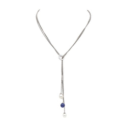 Collier Négligé Or blanc Perles - Castafiore