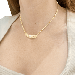 Collier O.P. ORLANDINI en or jaune et diamants - Castafiore