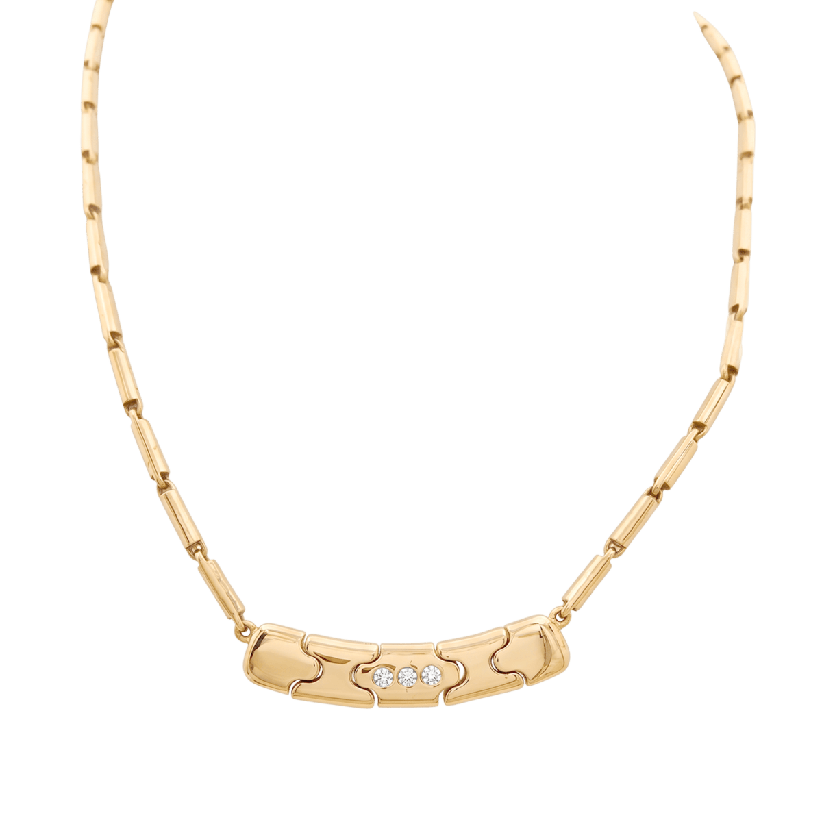 Collier O.P. ORLANDINI en or jaune et diamants - Castafiore
