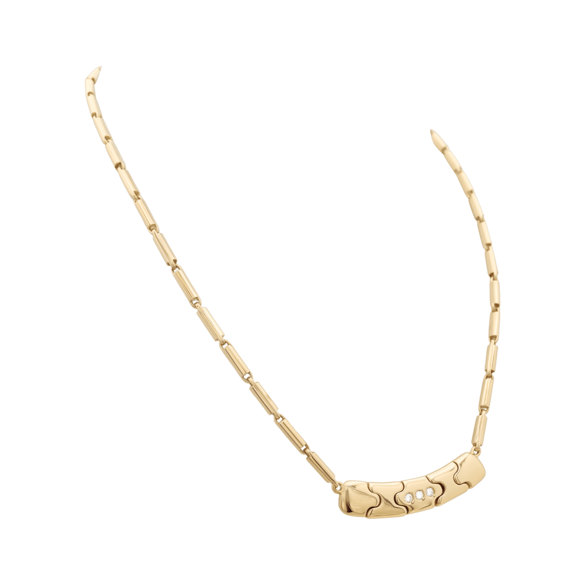 Collier O.P. ORLANDINI en or jaune et diamants - Castafiore