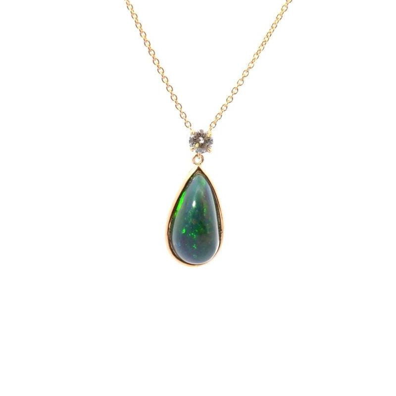 Collier opale et diamant en or - Castafiore