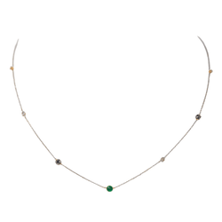 Collier Or blanc Chrysoprase - Castafiore