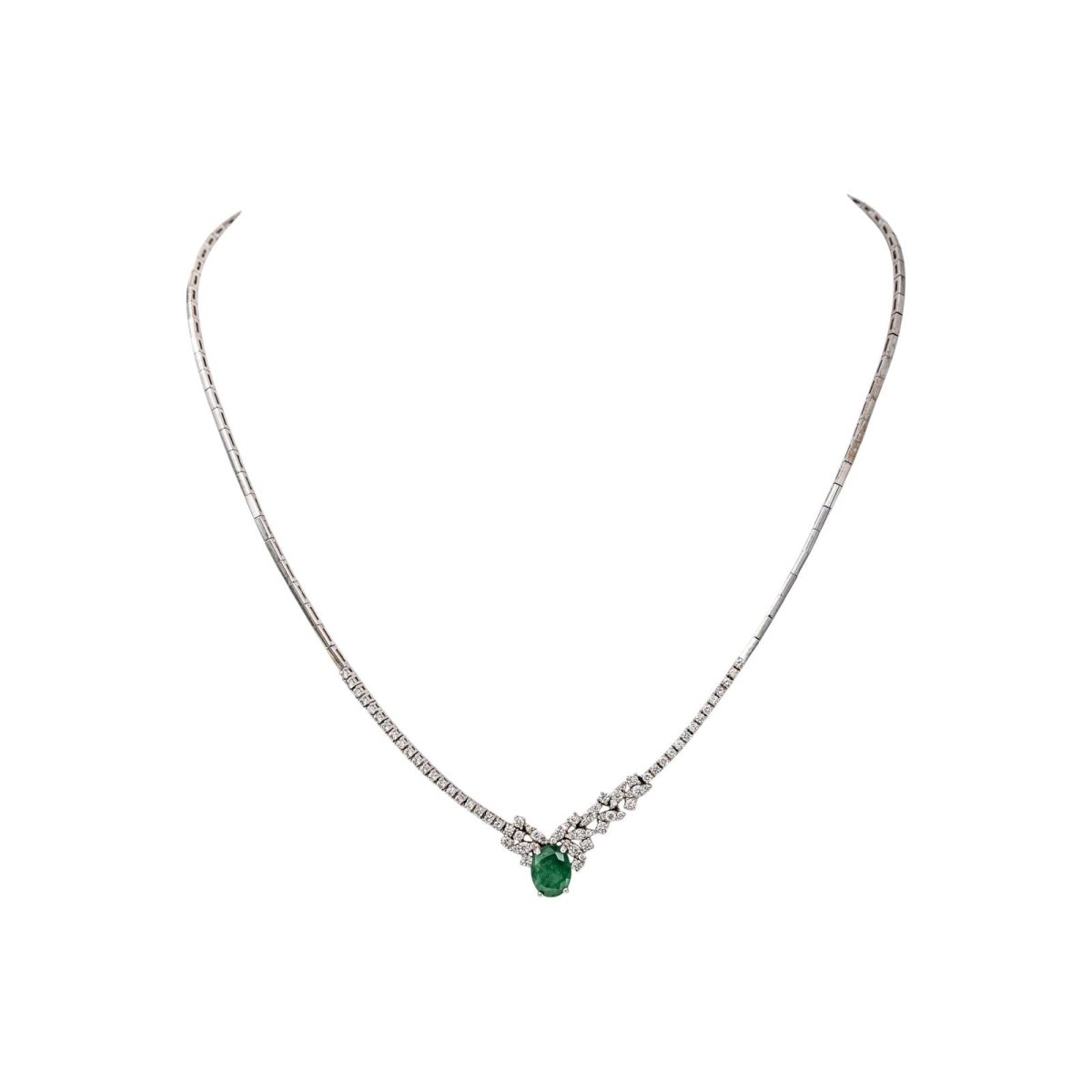 Collier Or blanc Emeraude - Castafiore