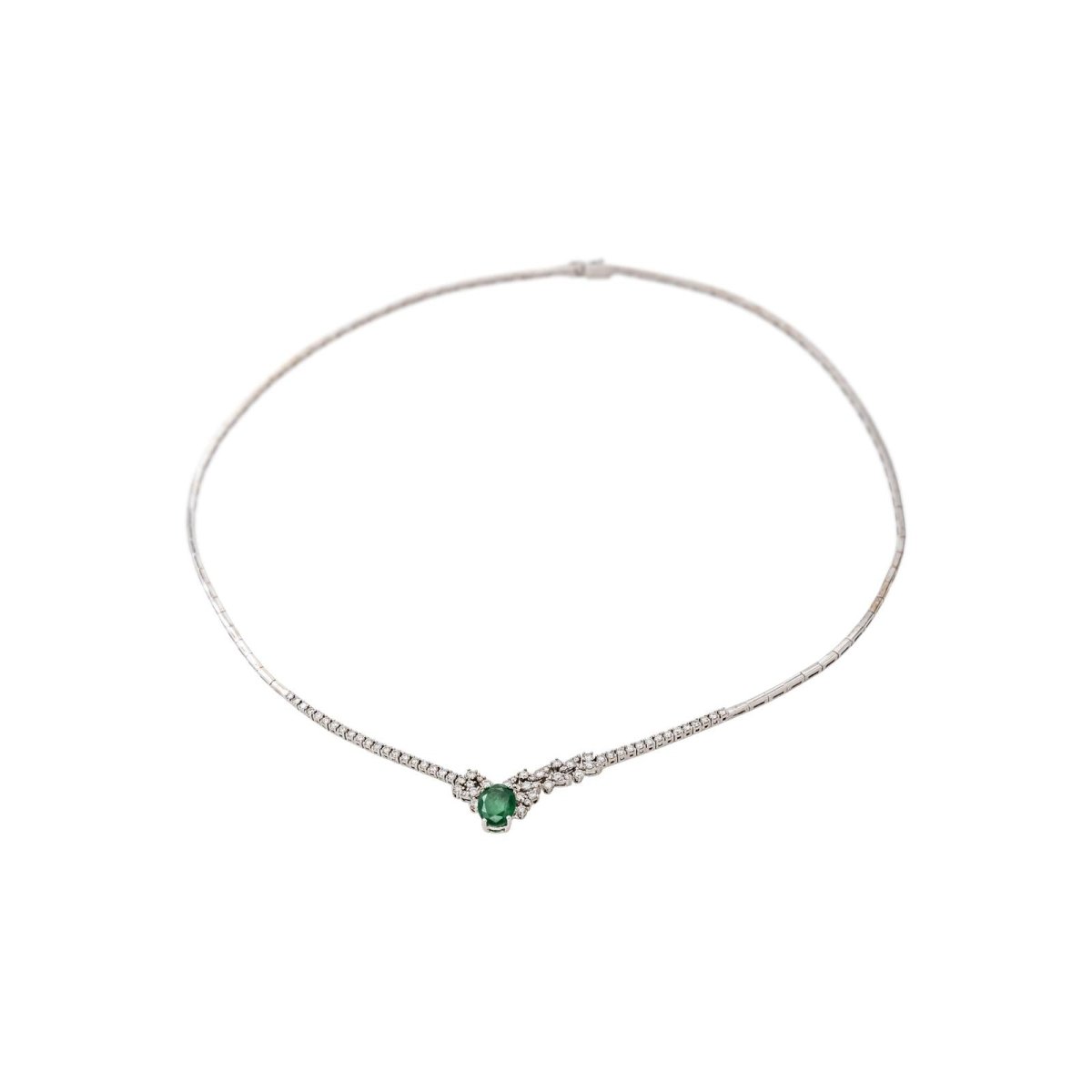 Collier Or blanc Emeraude - Castafiore