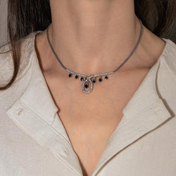 Collier Or blanc Saphir - Castafiore