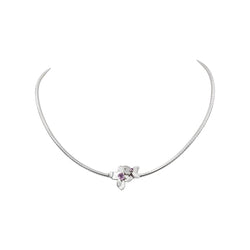 Collier Or blanc Saphir rose - Castafiore