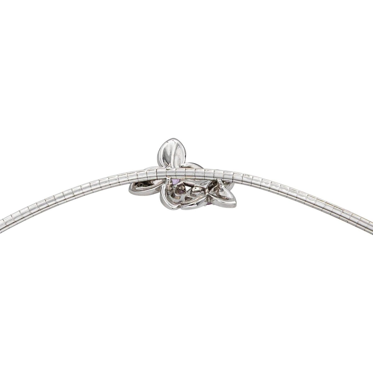 Collier Or blanc Saphir rose - Castafiore