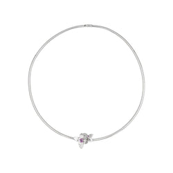 Collier Or blanc Saphir rose - Castafiore