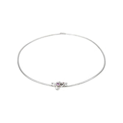 Collier Or blanc Saphir rose - Castafiore