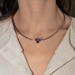 Collier Or blanc Saphir rose - Castafiore