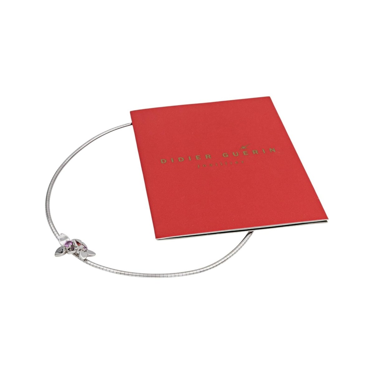 Collier Or blanc Saphir rose - Castafiore