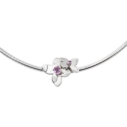 Collier Or blanc Saphir rose - Castafiore