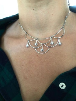 Collier or gris draperie en diamant - Castafiore