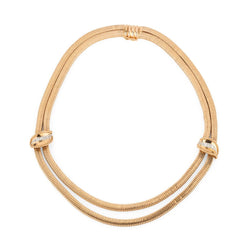 Collier or jaune double rang maillon lisse - Castafiore