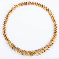 Collier or jaune,platine et diamants des années 1960 - Castafiore