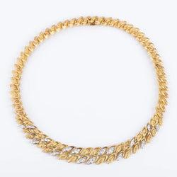 Collier or jaune,platine et diamants des années 1960 - Castafiore