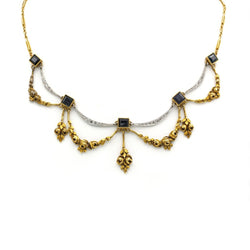 Collier - Or, Platine, Diamants et saphirs - Castafiore
