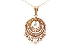 Collier pendentif 19e siècle perles fines en or jaune 18k - Castafiore